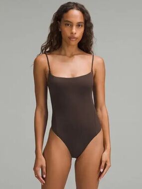 Wundermost Ultra-Soft Nulu Square-Neck Spaghetti-Strap Bodysuit